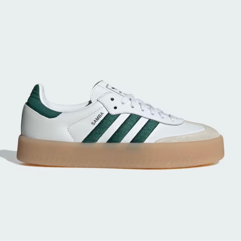 adidas Samba White and Green Sneakers